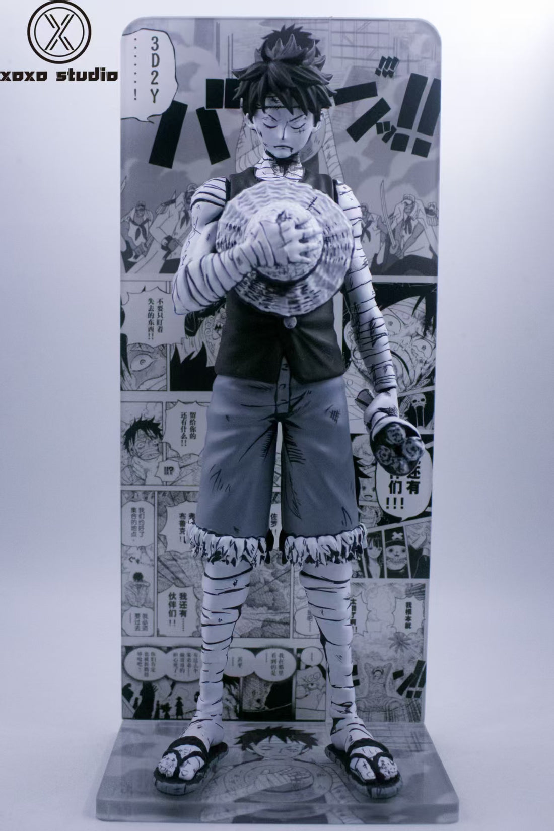 ONE PIECE XOXO Studio B&W Manga Silent Mourning Luffy and Lighting Cigarette Sanji