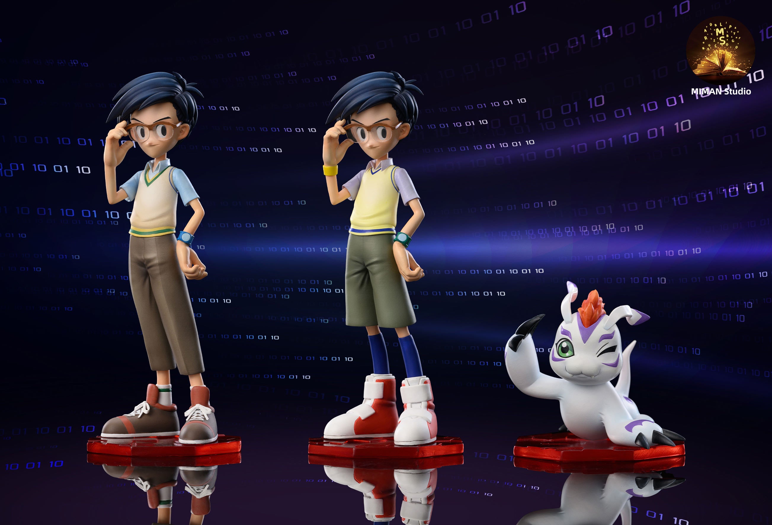 Digimon Miman Studio Kido Joe & Waving Gomamon Resin Statue