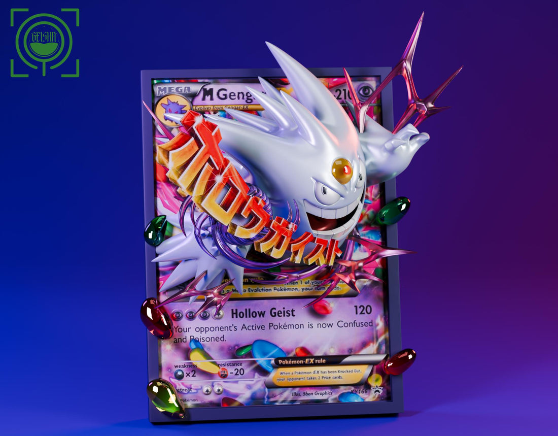 Pokemon Geisha Studio Cards White Mega Gengar Resin Statue