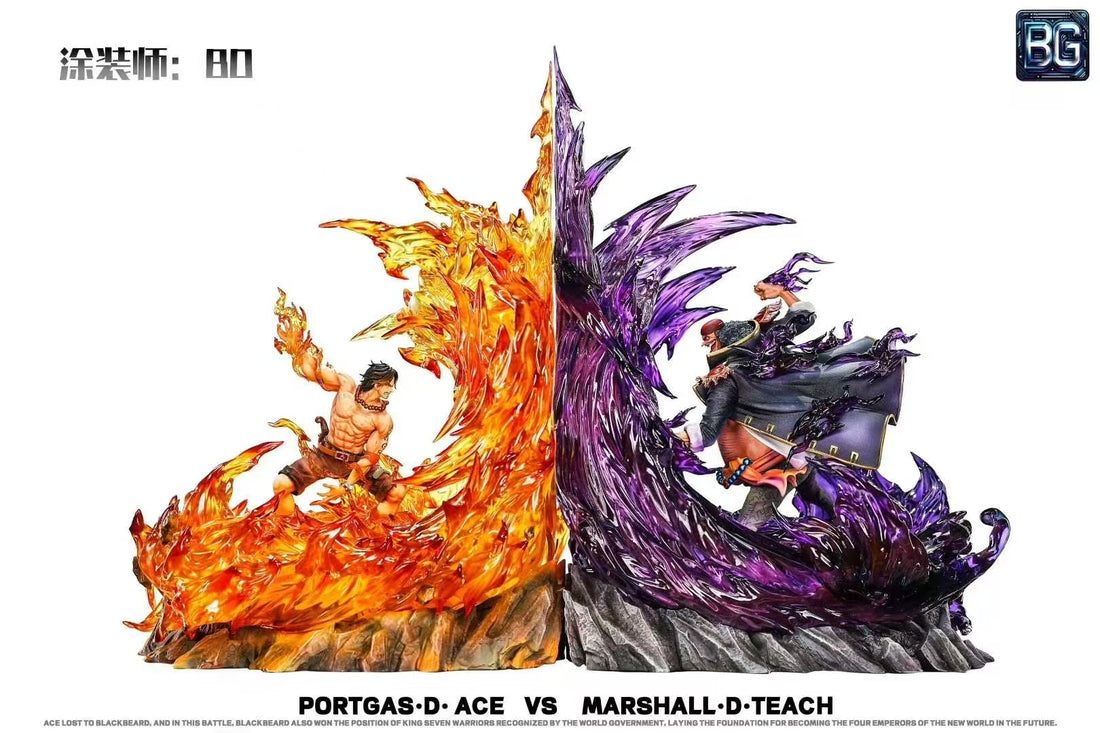 One Piece Badge Studio Ace Vs Marshall D Teach Resin Statue