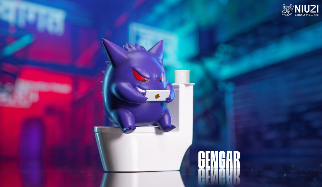 Pokemon NIUZI Studio Toilet Gengar Ornament Resin Statue