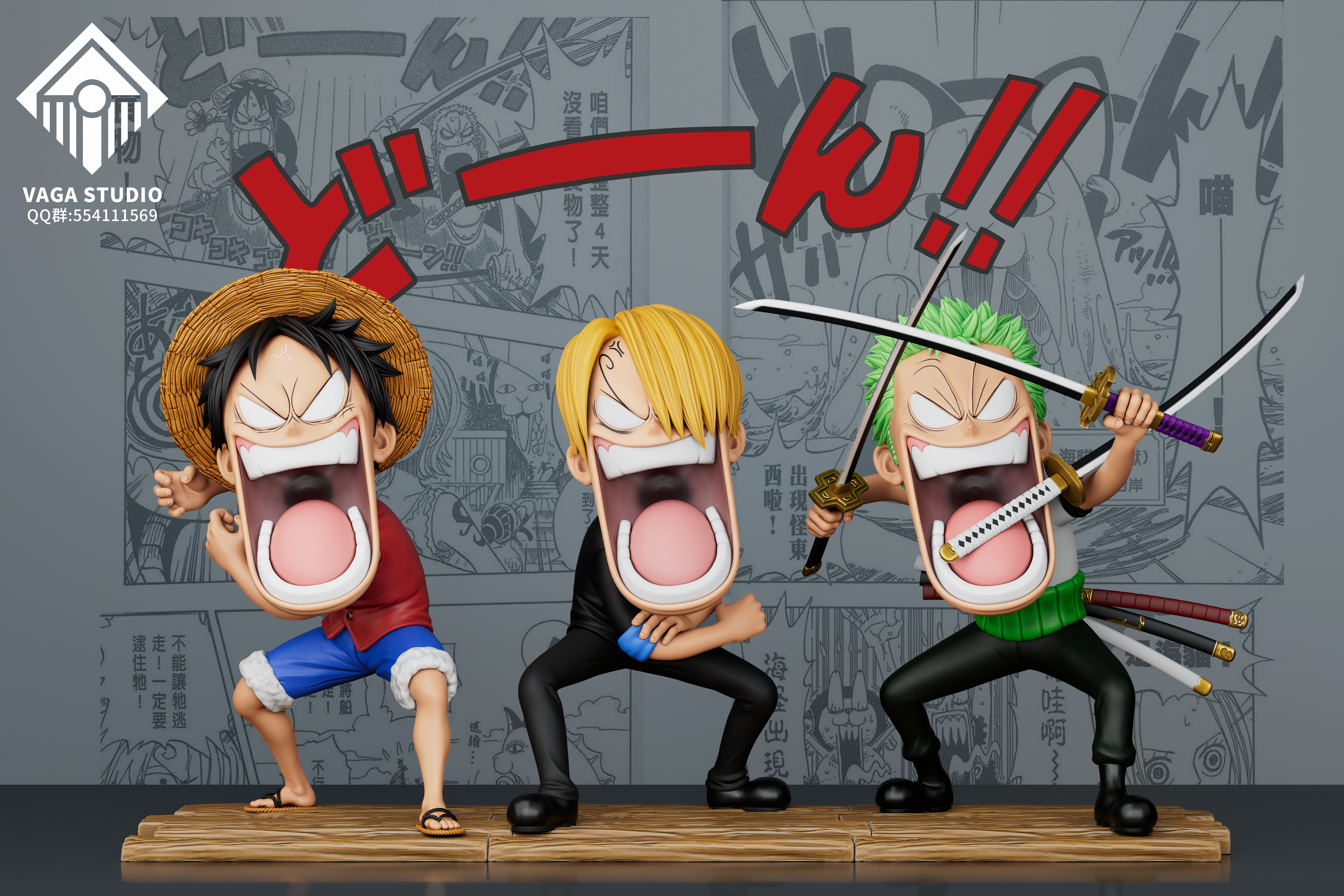 One Piece Vaga Studio Luffy x Zoro x Sanji Angrys – ClubHouse Statues