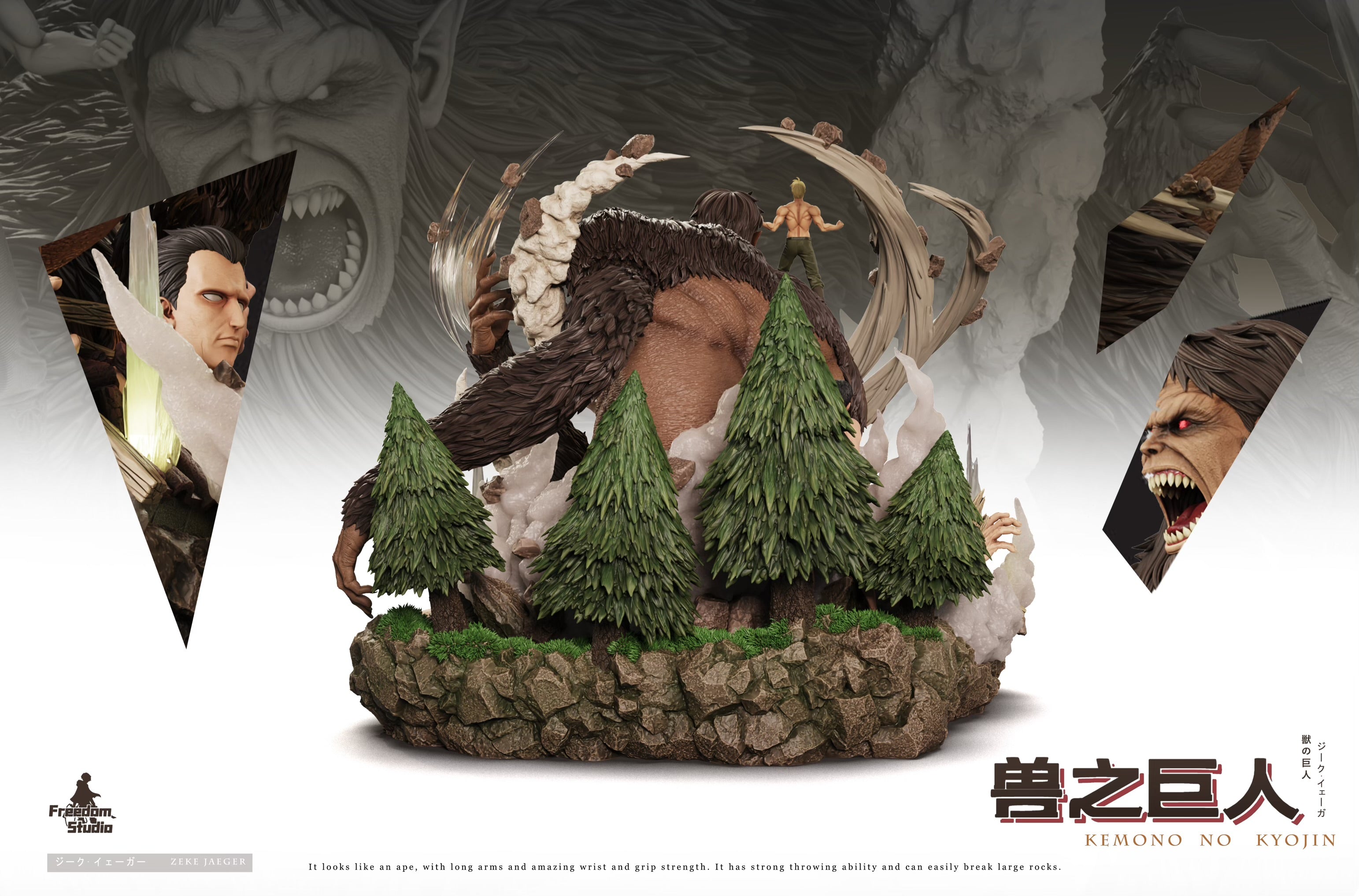 Attack on Titan Freedom Studio Zeke Jaeger x Beast Titan Resin