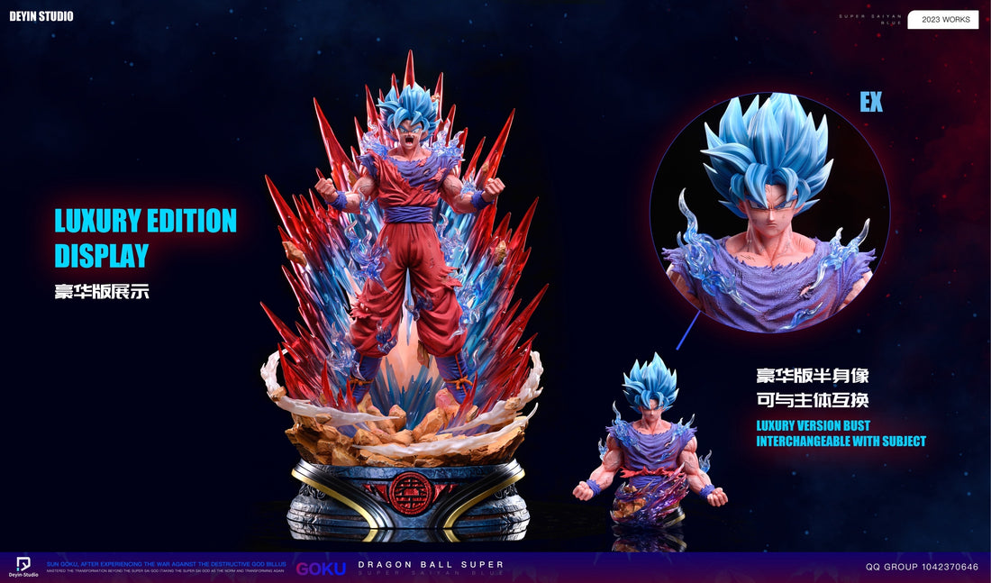 Dragon Ball Deyin Studio Goku Blue Kaioken Resin Statue