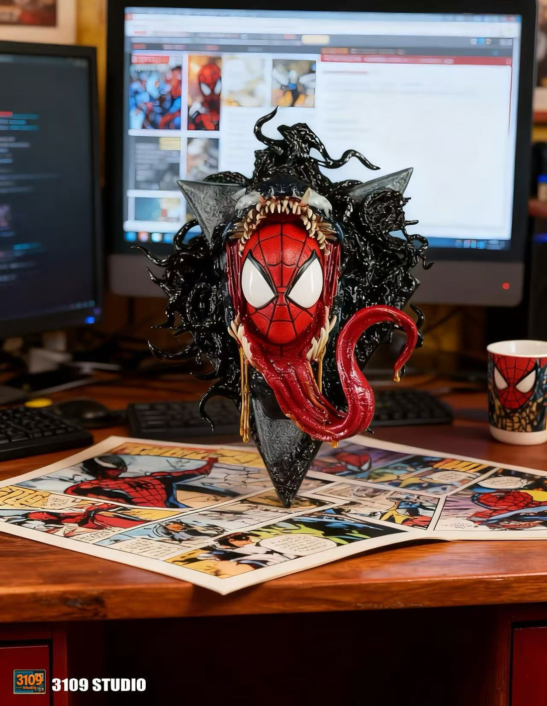 Marvel 3109 Studio Spider Man X Venom Resin Statue