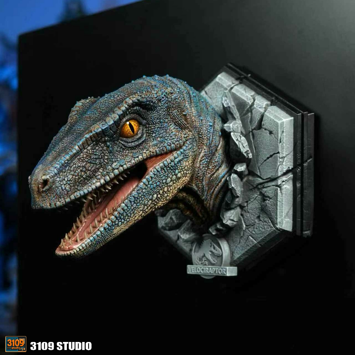 Realistic Raptor Statue Jurassic Park 3109 Studio Raptor Head Resin Statue – ClubHouse Statues