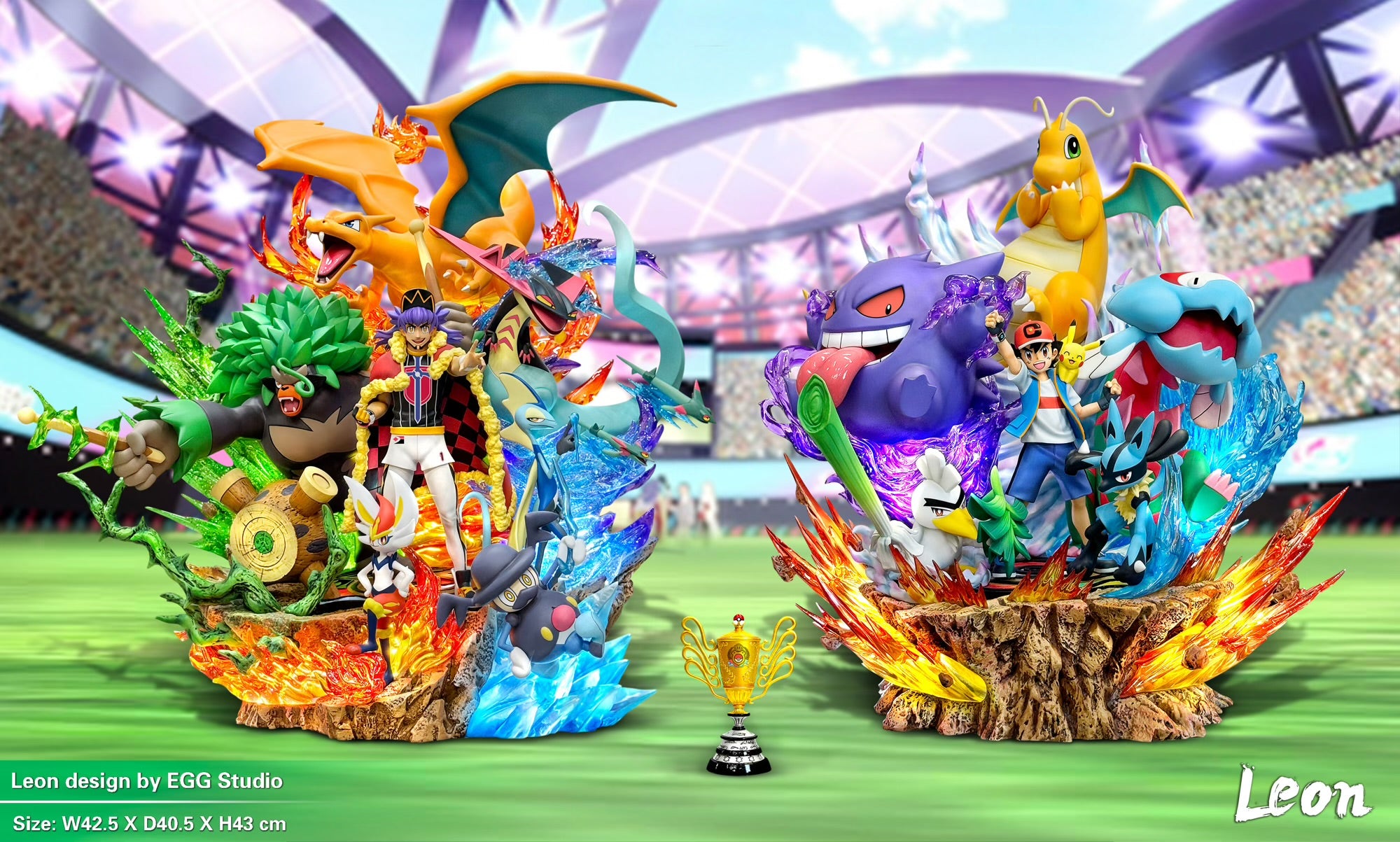 Pokemon EGG Studio Champion Leon Resin Statue – ClubHouse Statues