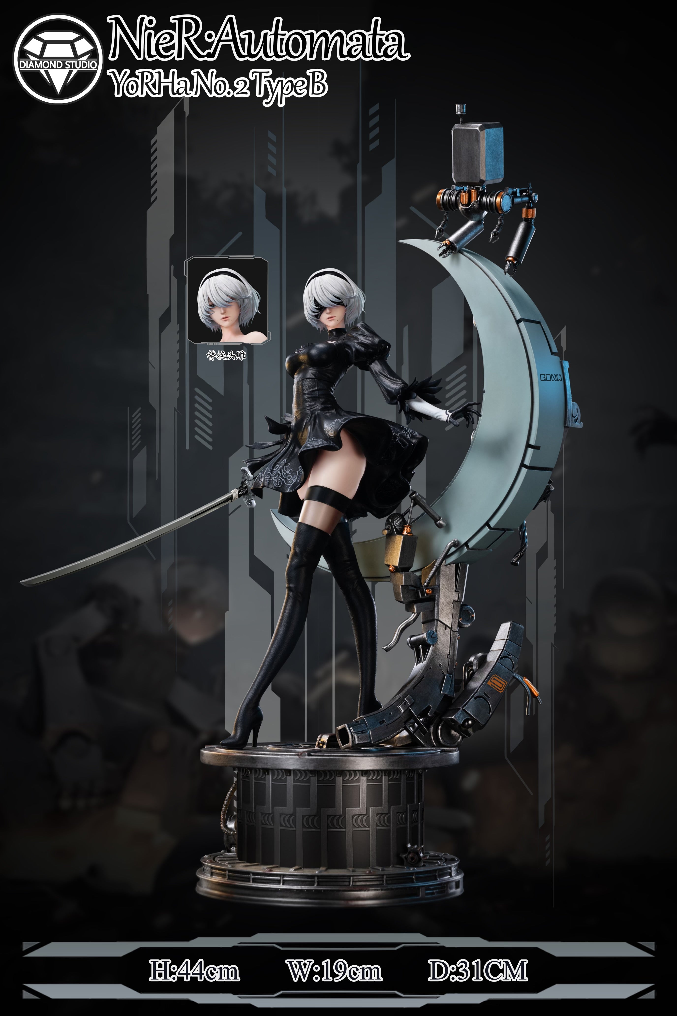 Nier Automata Diamond Studio 2B Resin Statue – ClubHouse Statues