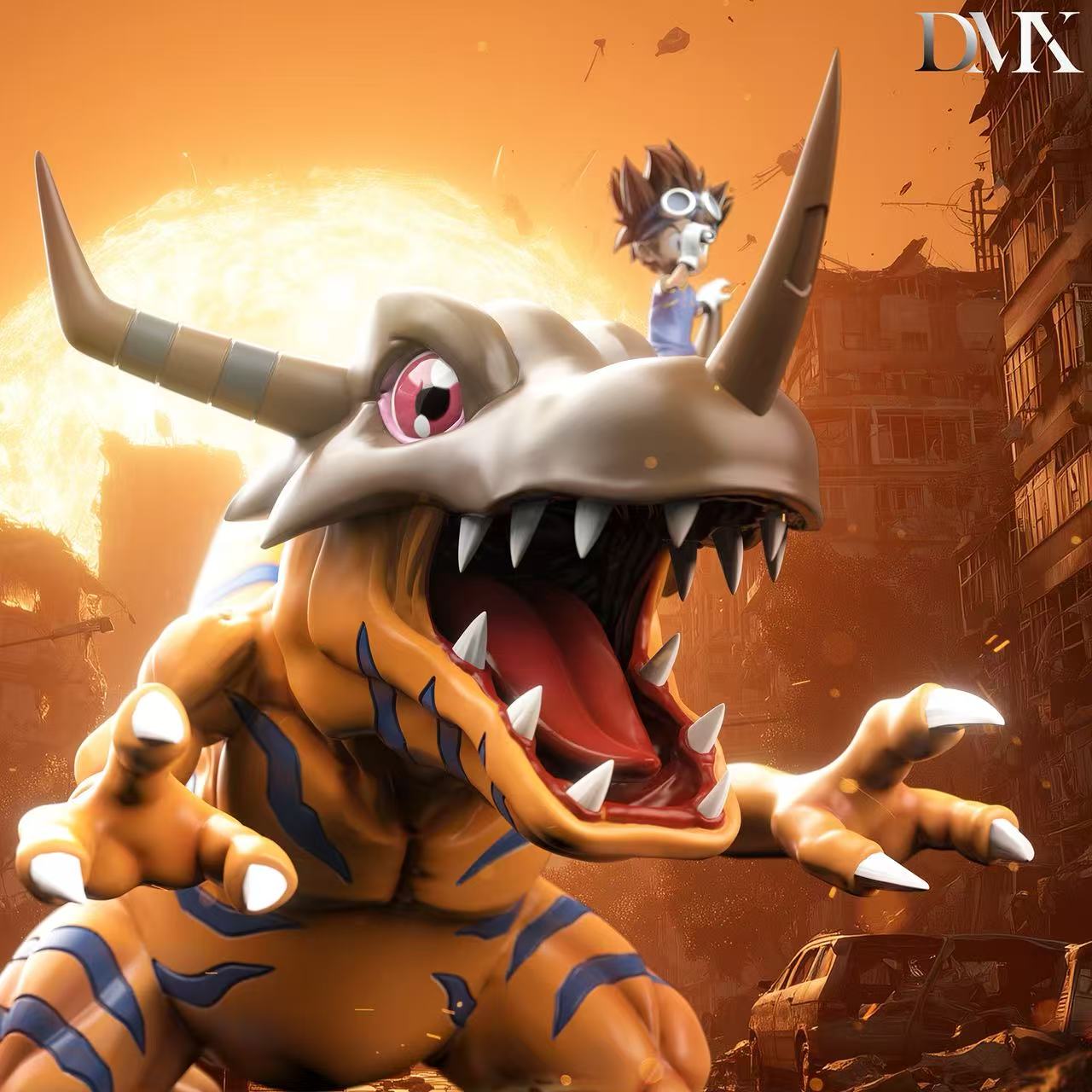 Digimon DMX Studio Greymon X Yagami Taichi Resin Statue