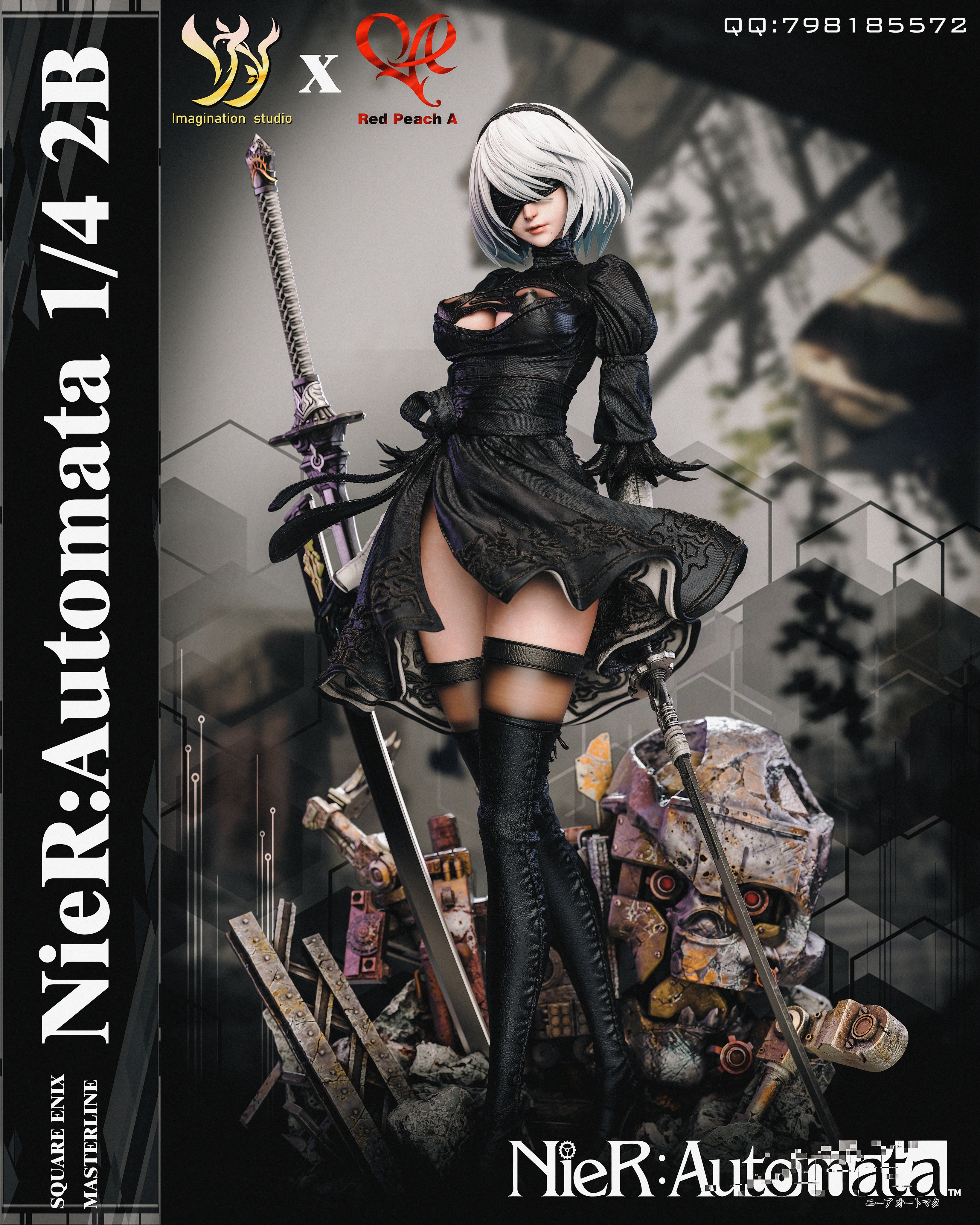 NieR Automata Imagination Studio 2B Resin Statue – ClubHouse Statues