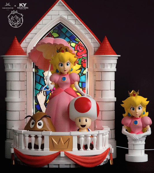 Mario Bros Panda x KY Kollectibles Studio Princess Peach Castle Resin Statue [PRE-ORDER]