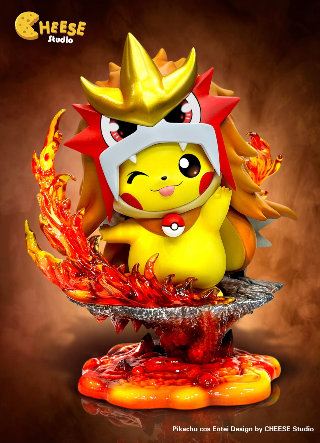 Pokemon CHEESE Studio Pikachu Cosplay Three sacred Resin Statue