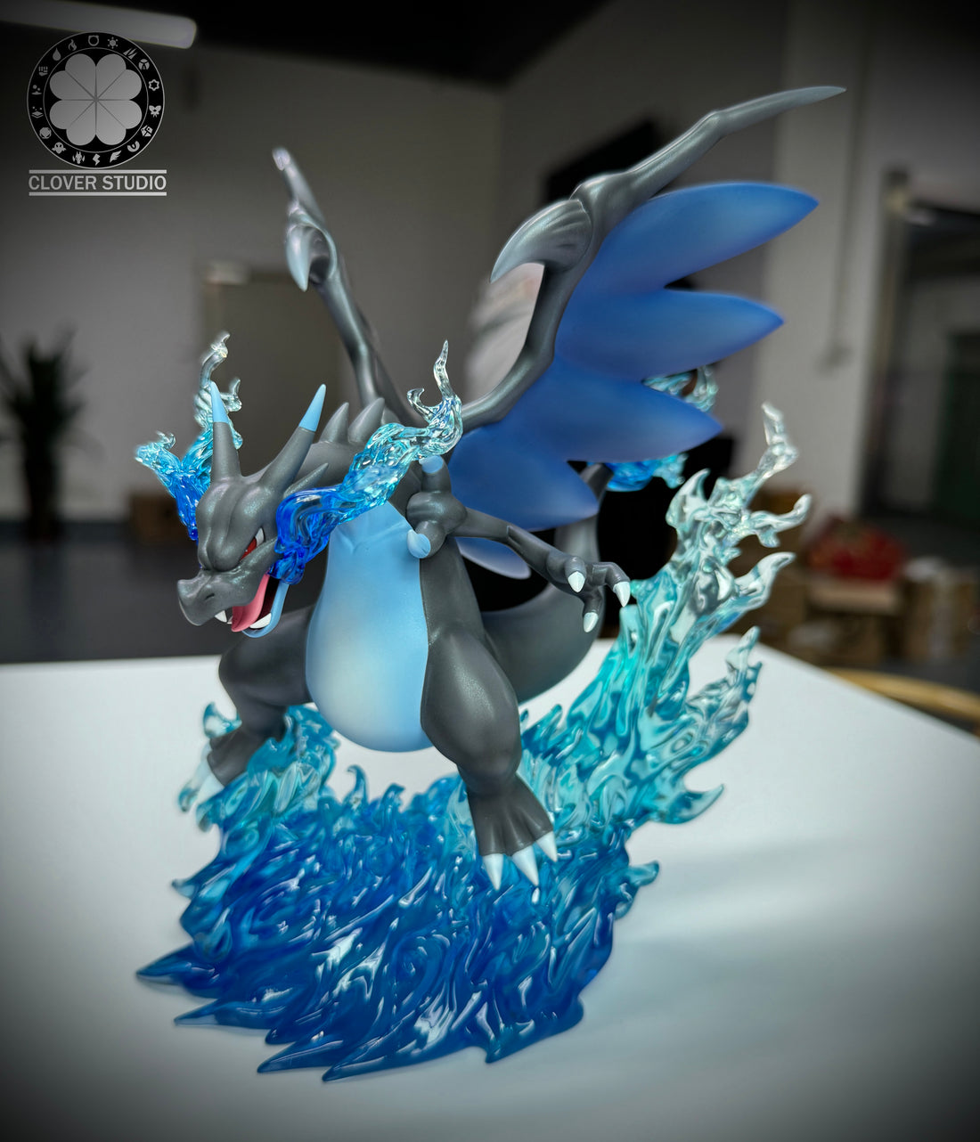 Pokemon Clover Studio Mega Charizard X and Ash-Greninja Butterfly Form Resin Statue