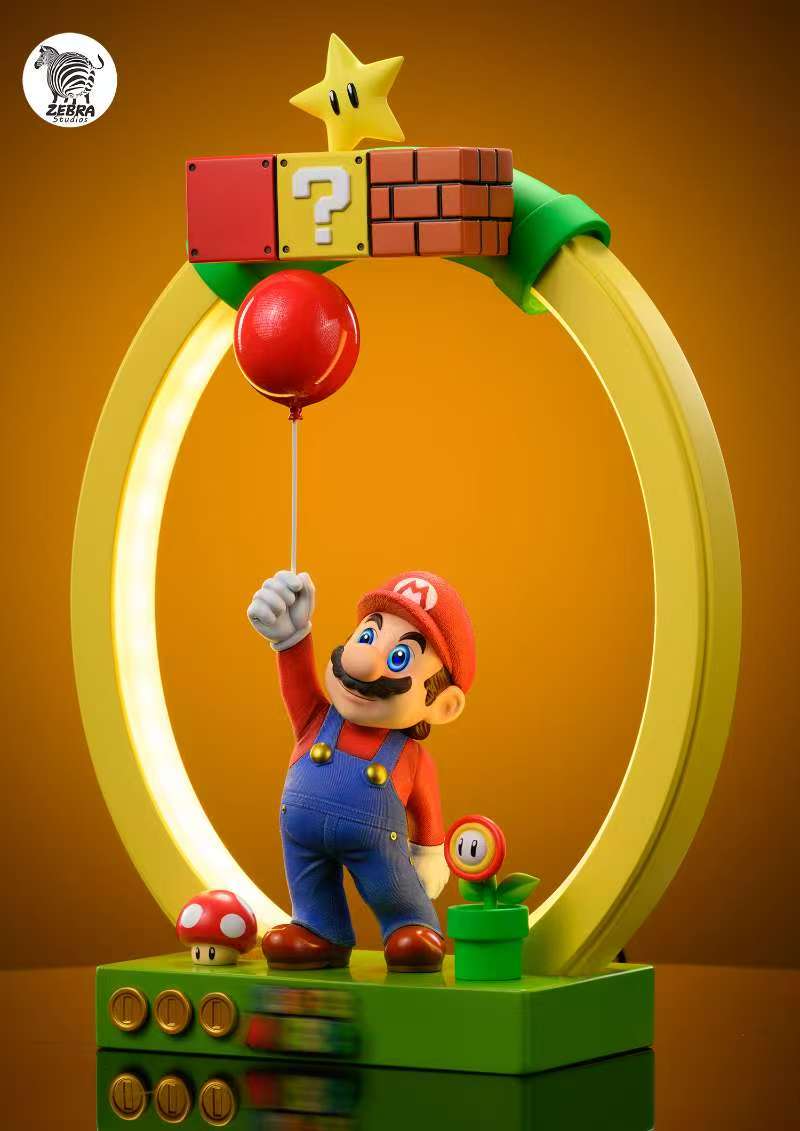 マリオ像 Super Mario Zebra Studio Mario Lamp Resin Statue – ClubHouse Statues