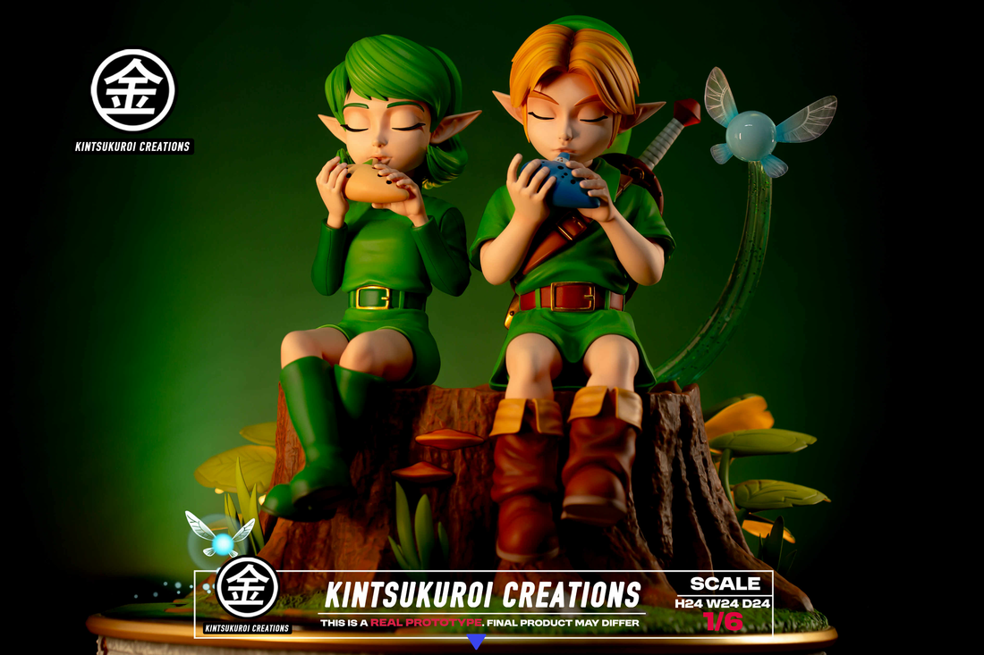 The Legend of Zelda Kintsukuroi Creations Link x Saria Diorama Resin Statue