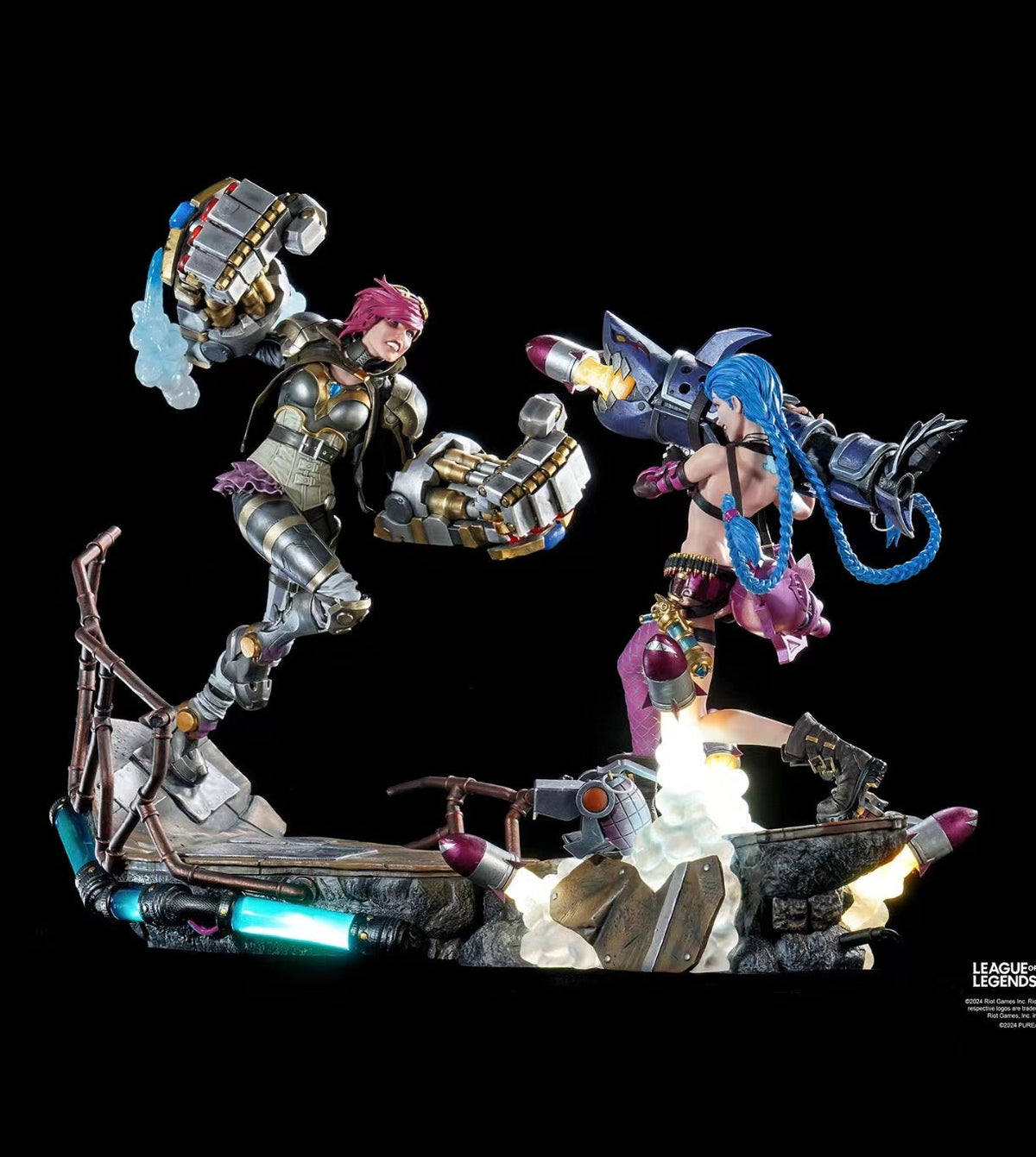League of Legends Pure Arts Studio Jinx VS Vi Licensed Resin Statue ...