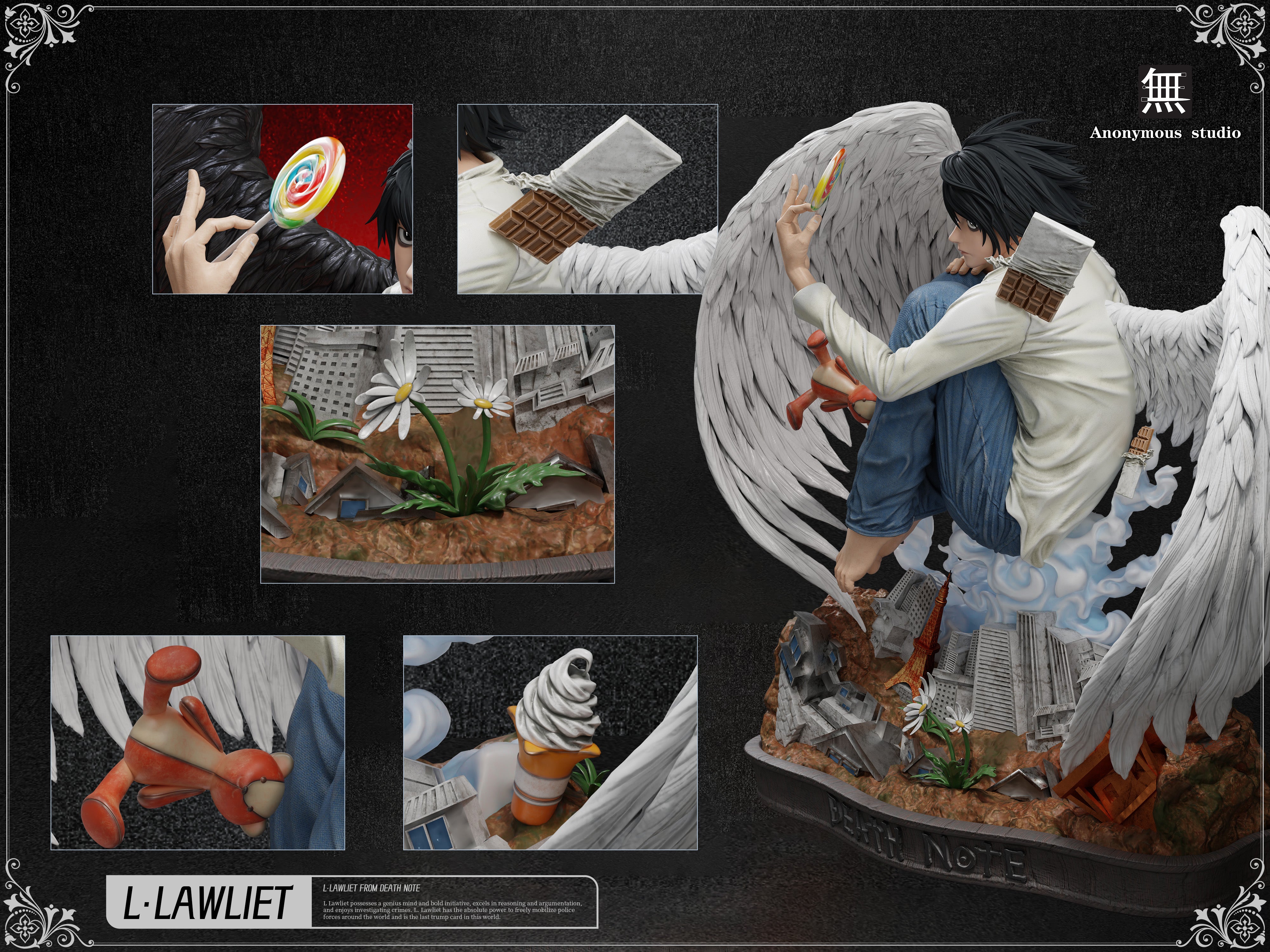 Death Note Anonymous Studio L Lawliet Resin Statue – ClubHouse Statues