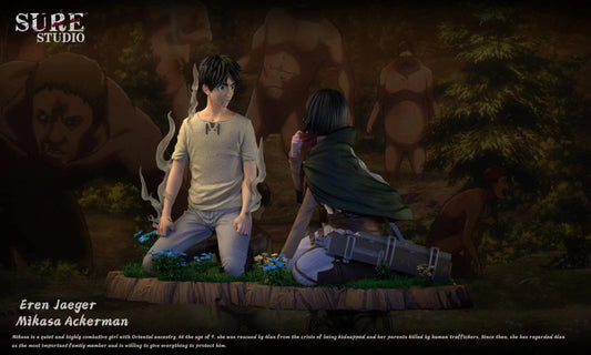 Attack on Titan Sure Studio Eren x Mikasa Resin Statue - Preorder