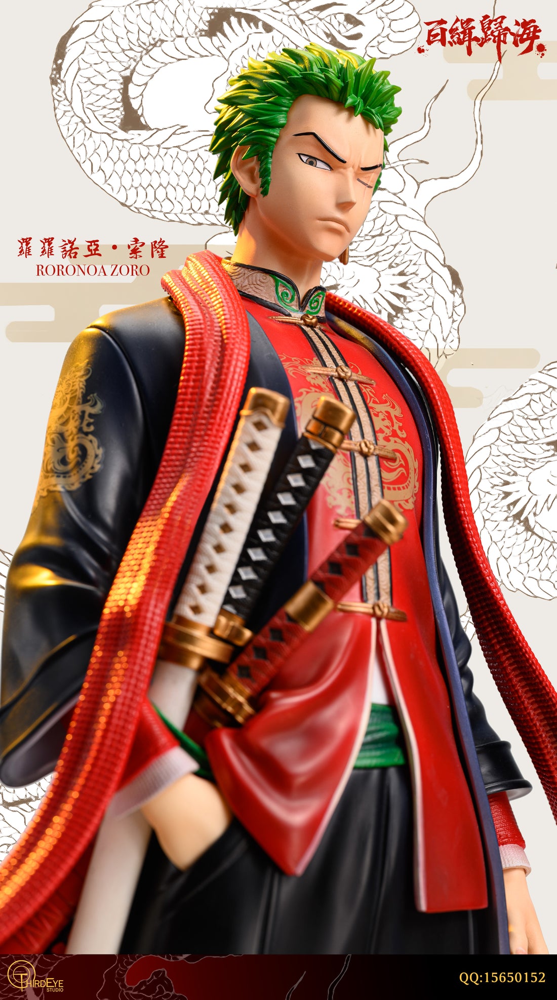 One Piece Third Eye Studio Zoro Chinese Attire Resin Statue