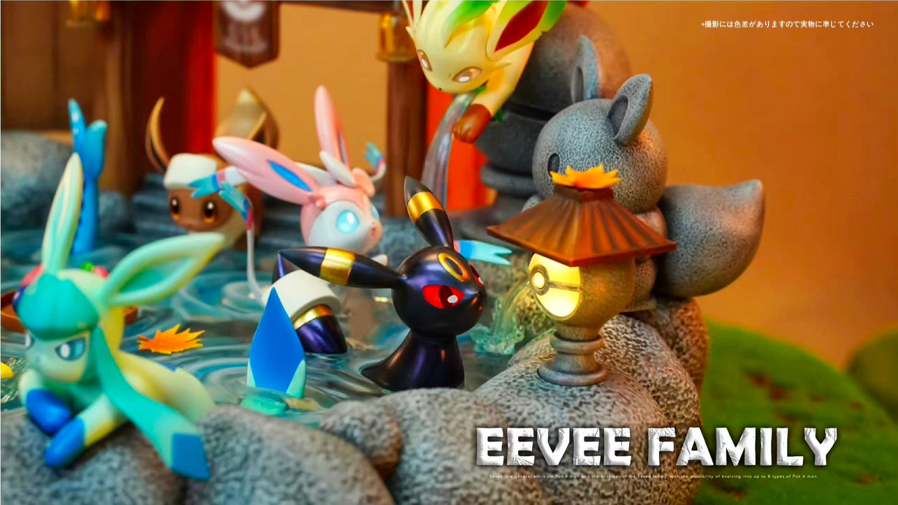 Eevee Family フィギュア Pokemon Tiaotiao Hall Studio x CM Studio Eevee Family Onsen Resin
