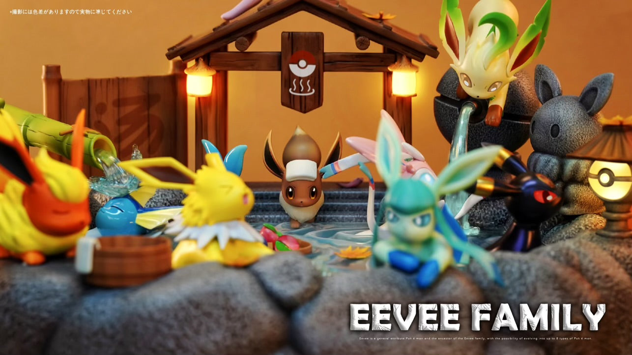Pokemon Tiaotiao Hall Studio x CM Studio Eevee Family Onsen Resin