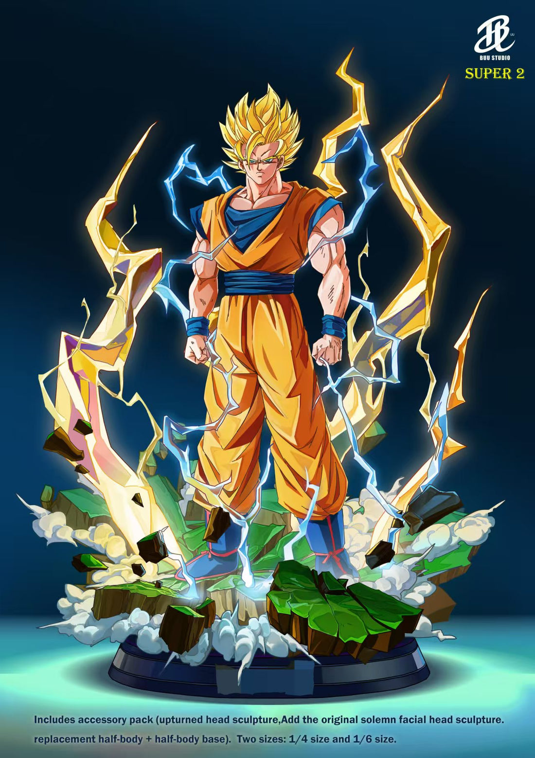 Dragon Ball BUU Studio SSJ2 Goku Resin Statue