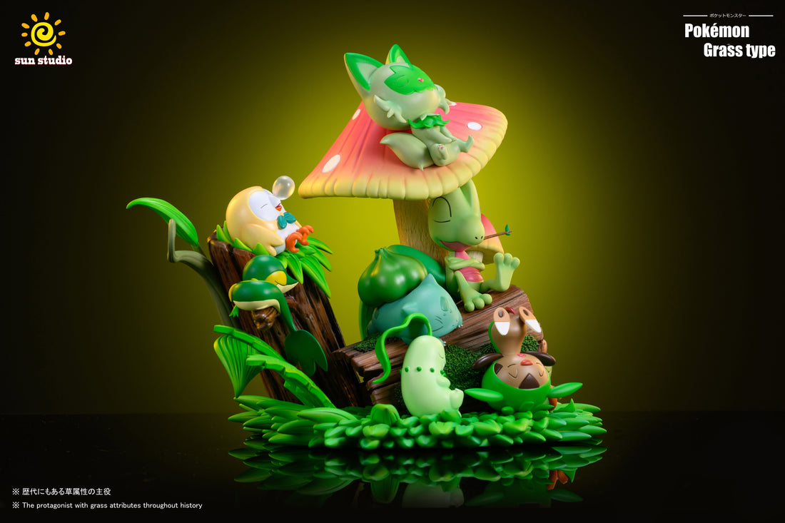 Pokemon SUN Studio Grass Type Family Resin Statue