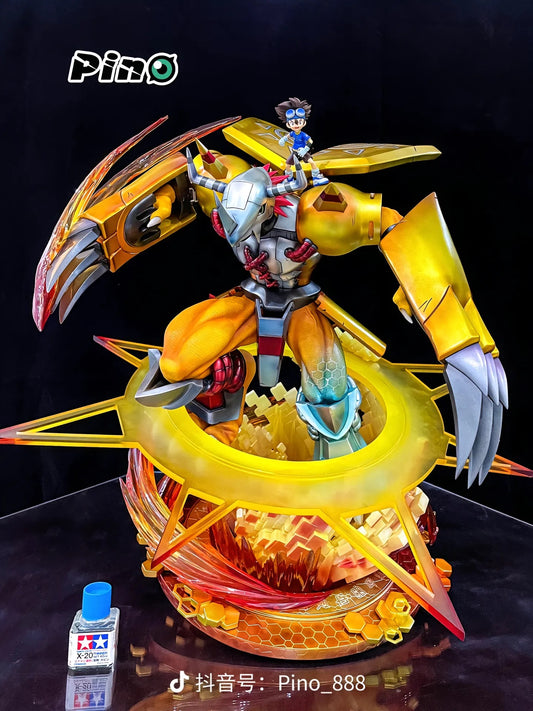 Digimon Unique Art Studio War Greymon Yagami Taichi Licensed Resin Statue - China Stock