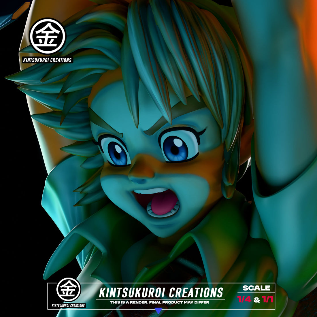 The Legend of Zelda Kintsuluroi Creations Studio Young Link Pulling Master Sword Resin Statue