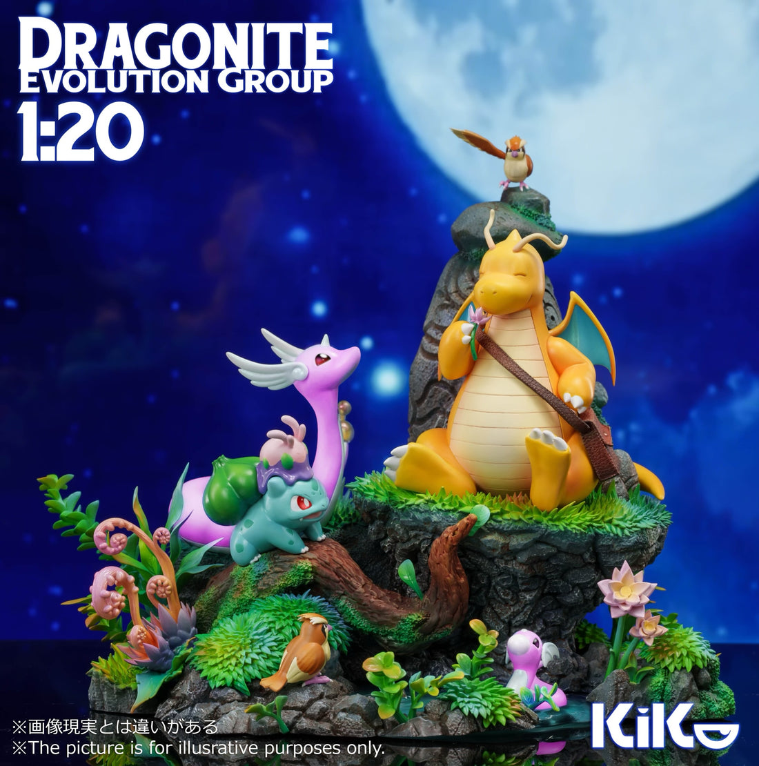 Pokemon KiKo Studio Dragonite Evolution Set Resin Statue