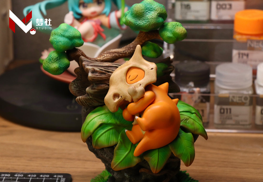 Pokemon Mengshe Studio Sleeping Cubone Resin Statue