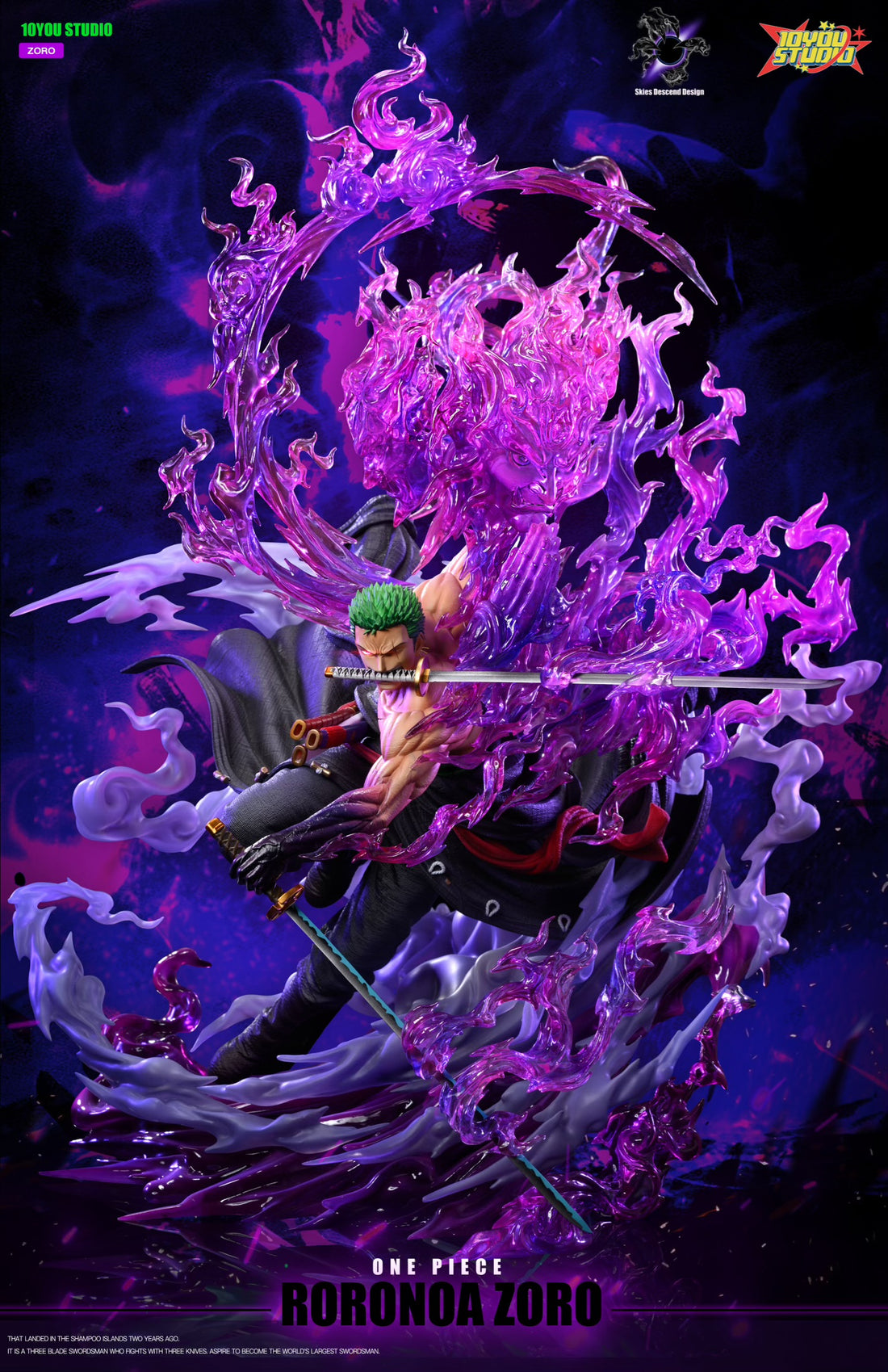 One Piece Skies Descend x 10YOU Studio Zoro Resin Statue
