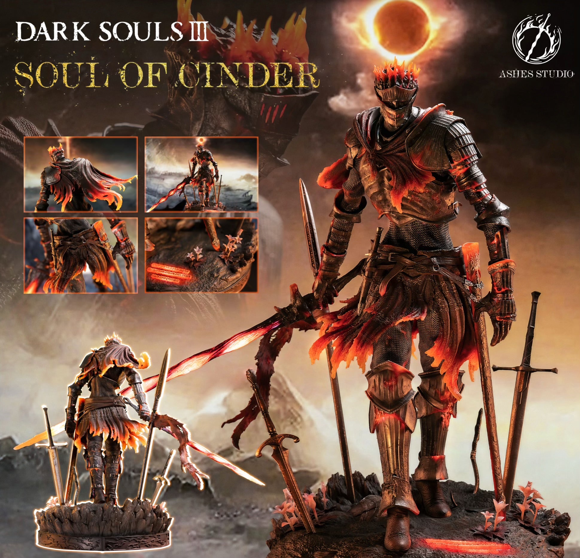 Dark Soul III Ashes Studio Souls of Cinder Resin Statue