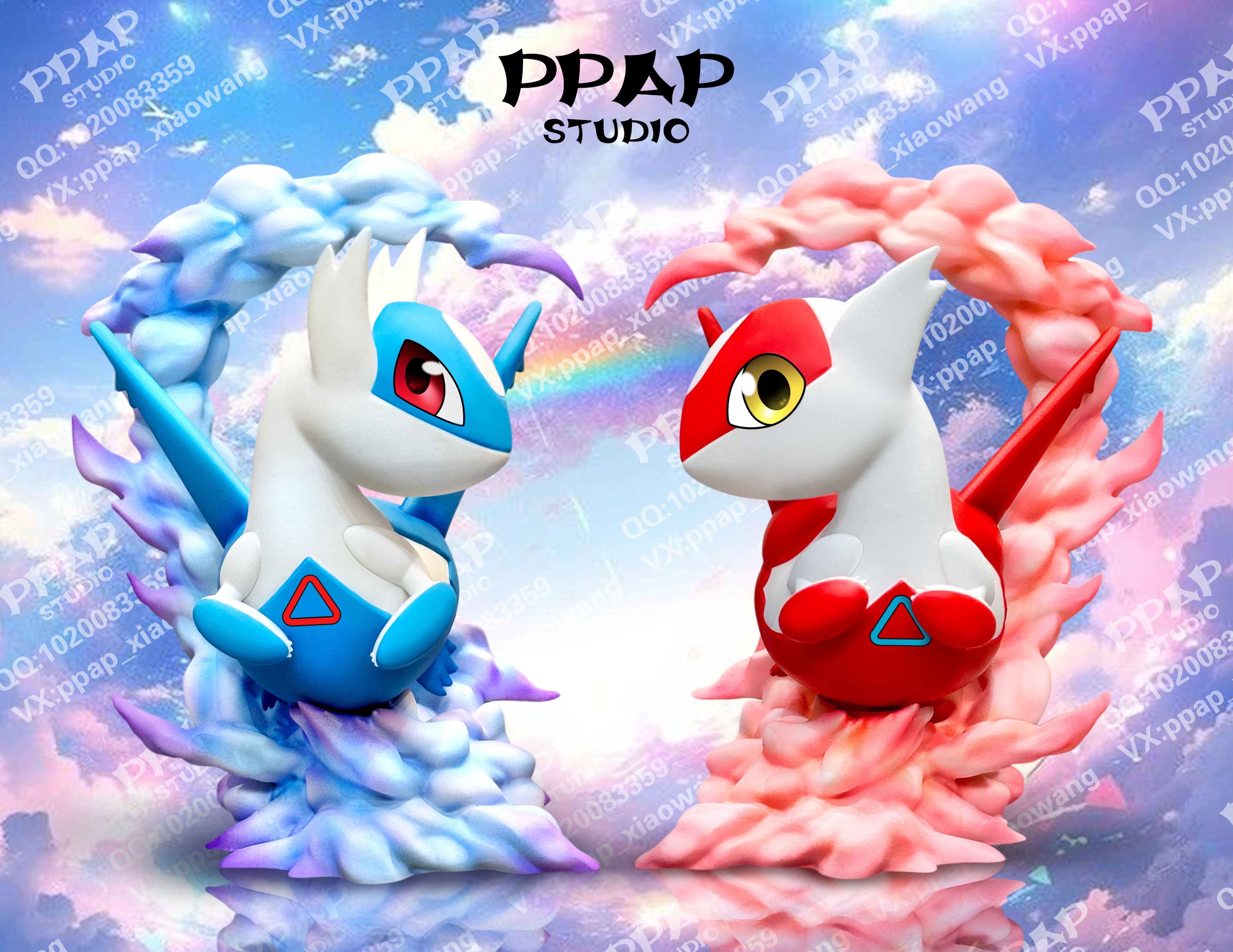Pokemon PPAP Studio Little Fatty Series Latios x Latias Resin Statue ...
