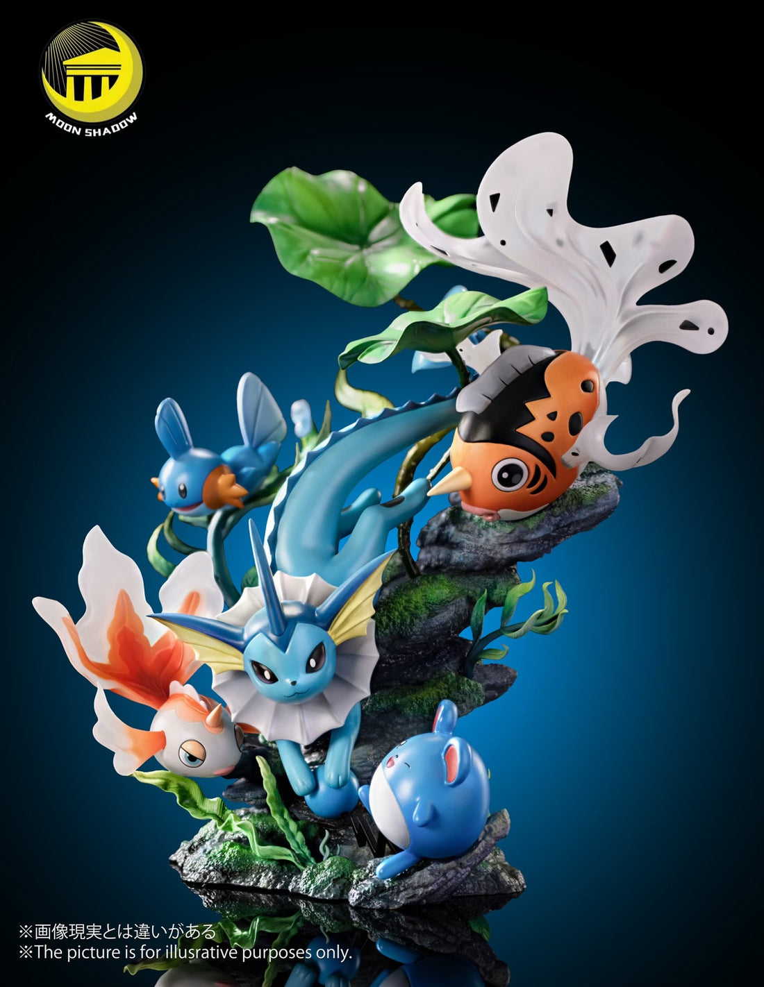 Pokemon Moon Shadow Studio Vaporeon Group Resin Statue