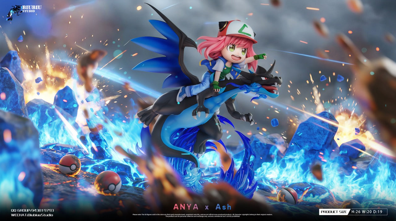 Spy x Family x Pokemon Biubiu Studio Anya × Ash Mega Charizard ...