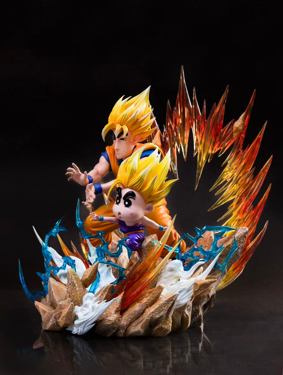 Shin Chan Cotton Hall Studio COS Dragon Ball Father x Son Kamehameha Resin Statue