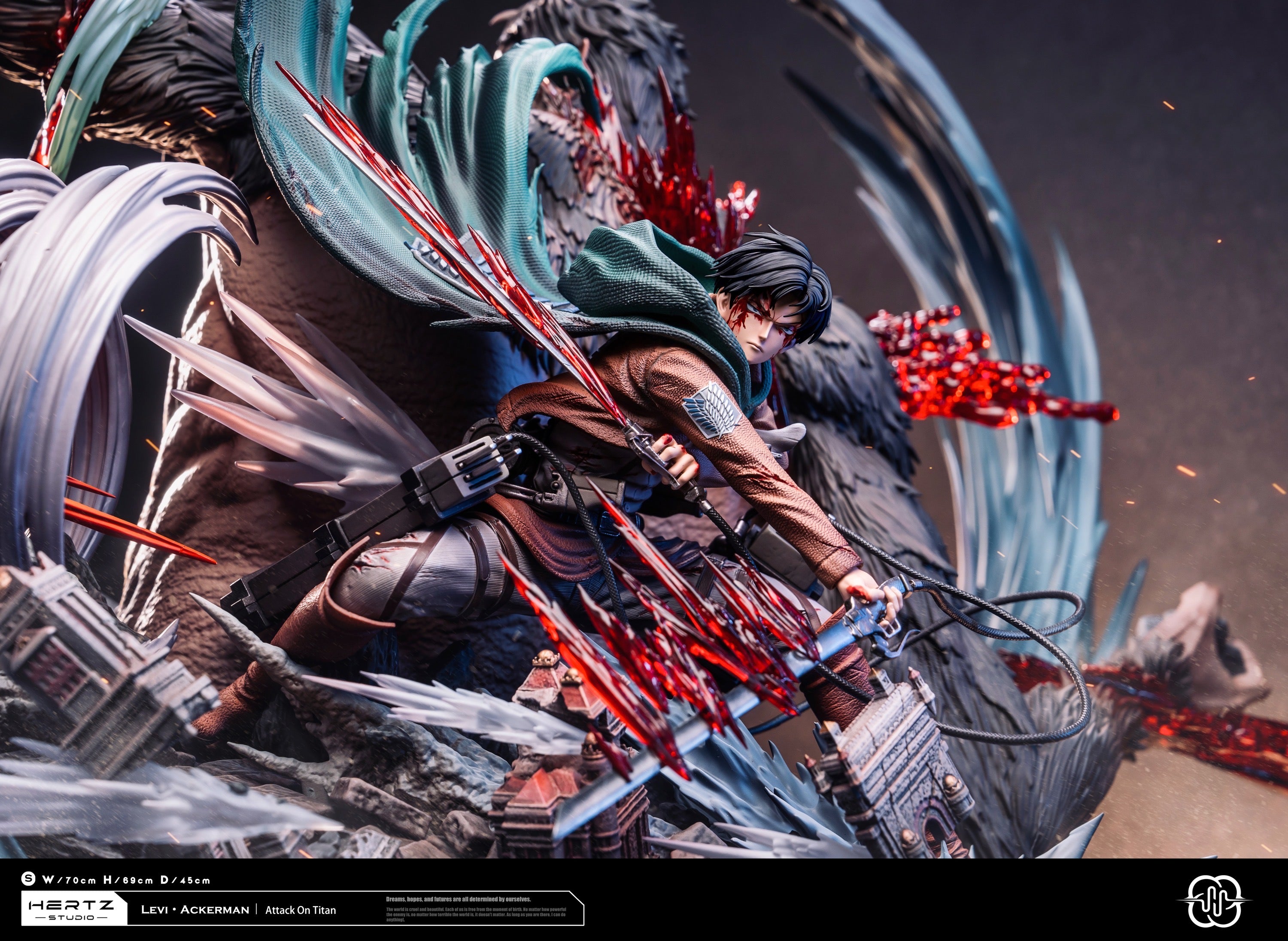 リウ Attack on Titan Hertz Studio Levi VS Beast Titan – ClubHouse Statues