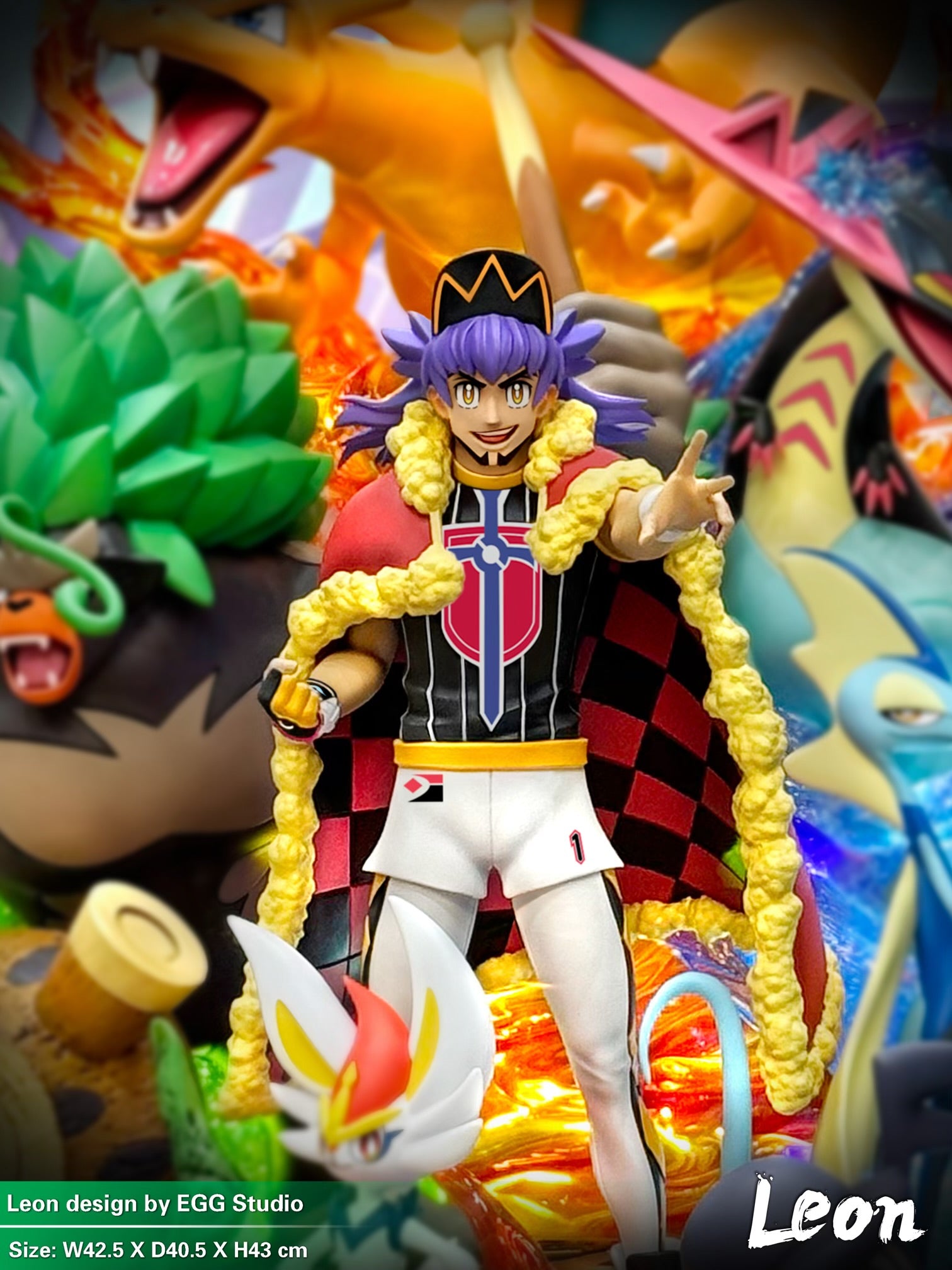 Pokemon EGG Studio Champion Leon Resin Statue – ClubHouse Statues
