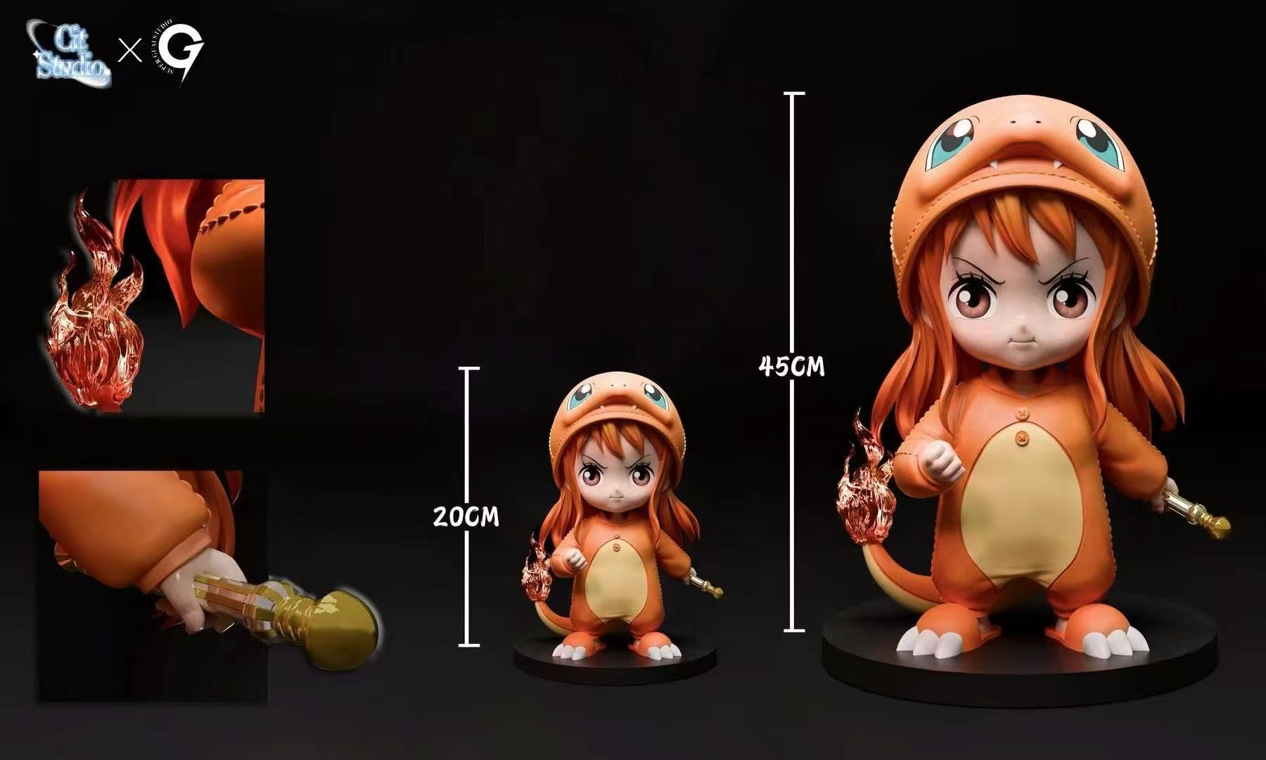 One Piece Super Guai Studio x Cit Studio Nami COS Charmander