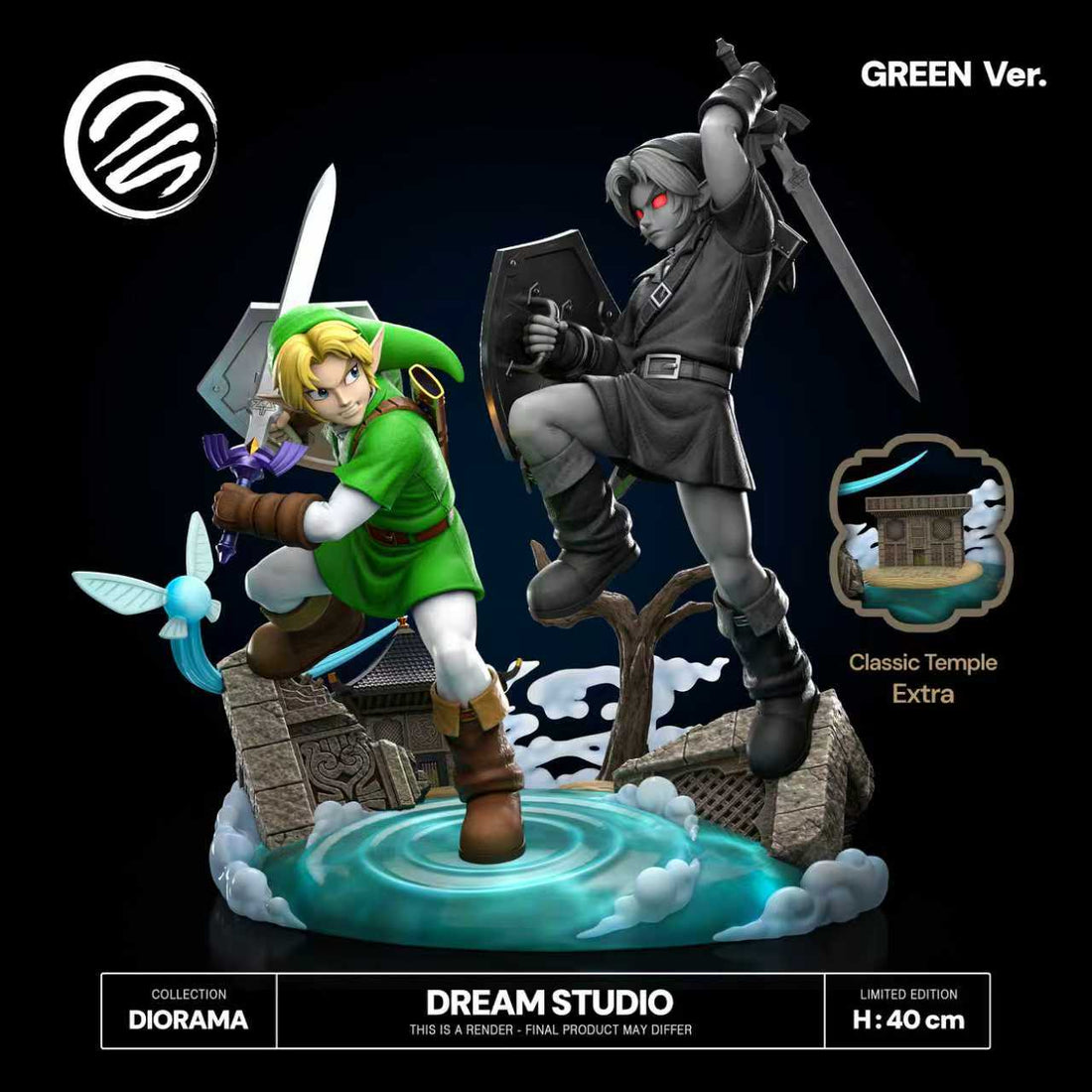 The Legend of Zelda Dream Studio Collectibles Link OoT vs Dark Link Diorama Resin Statue
