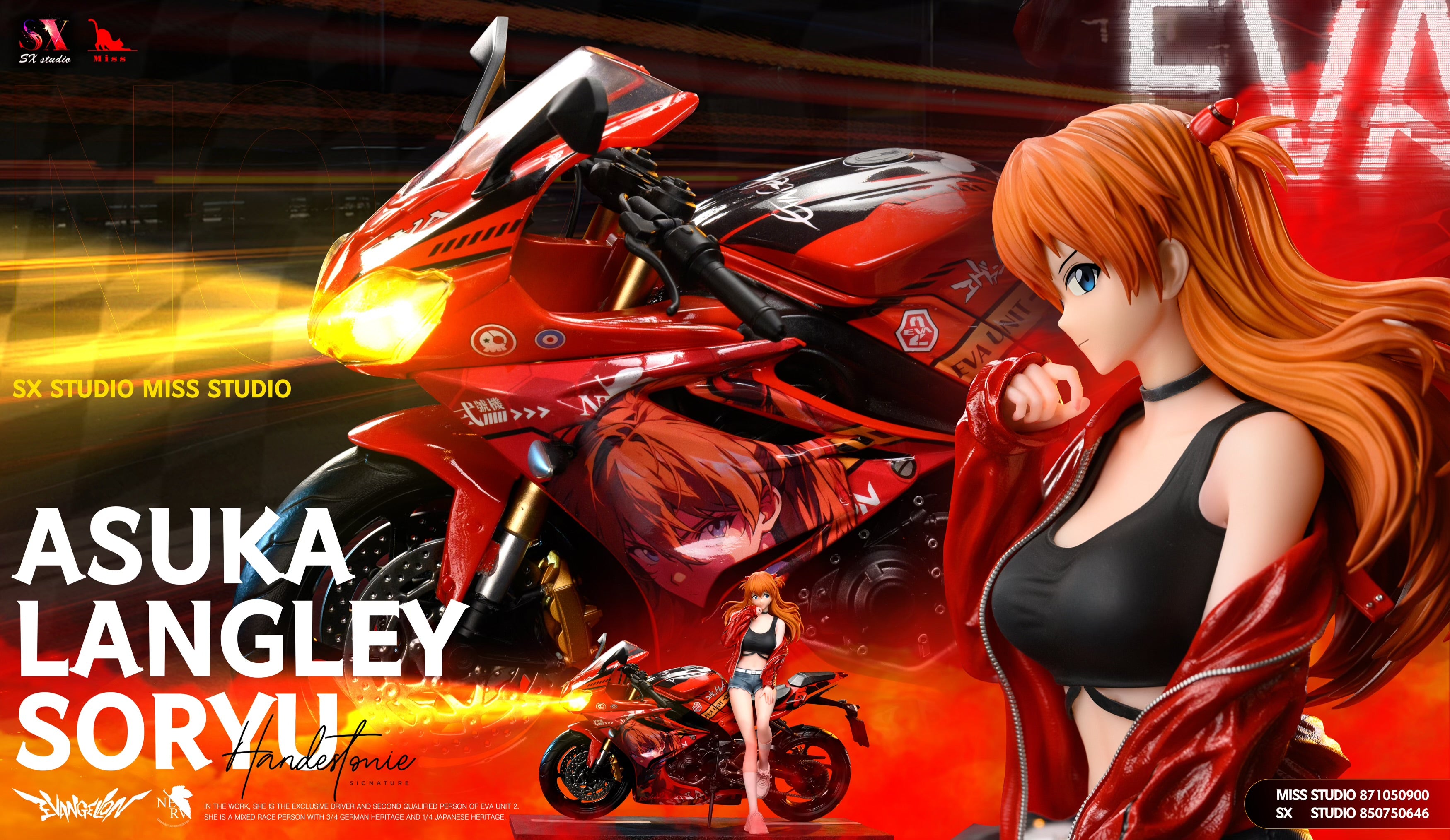 Evangelion MISS x SX Studio Motorbike Asuka Langley Soryu Resin