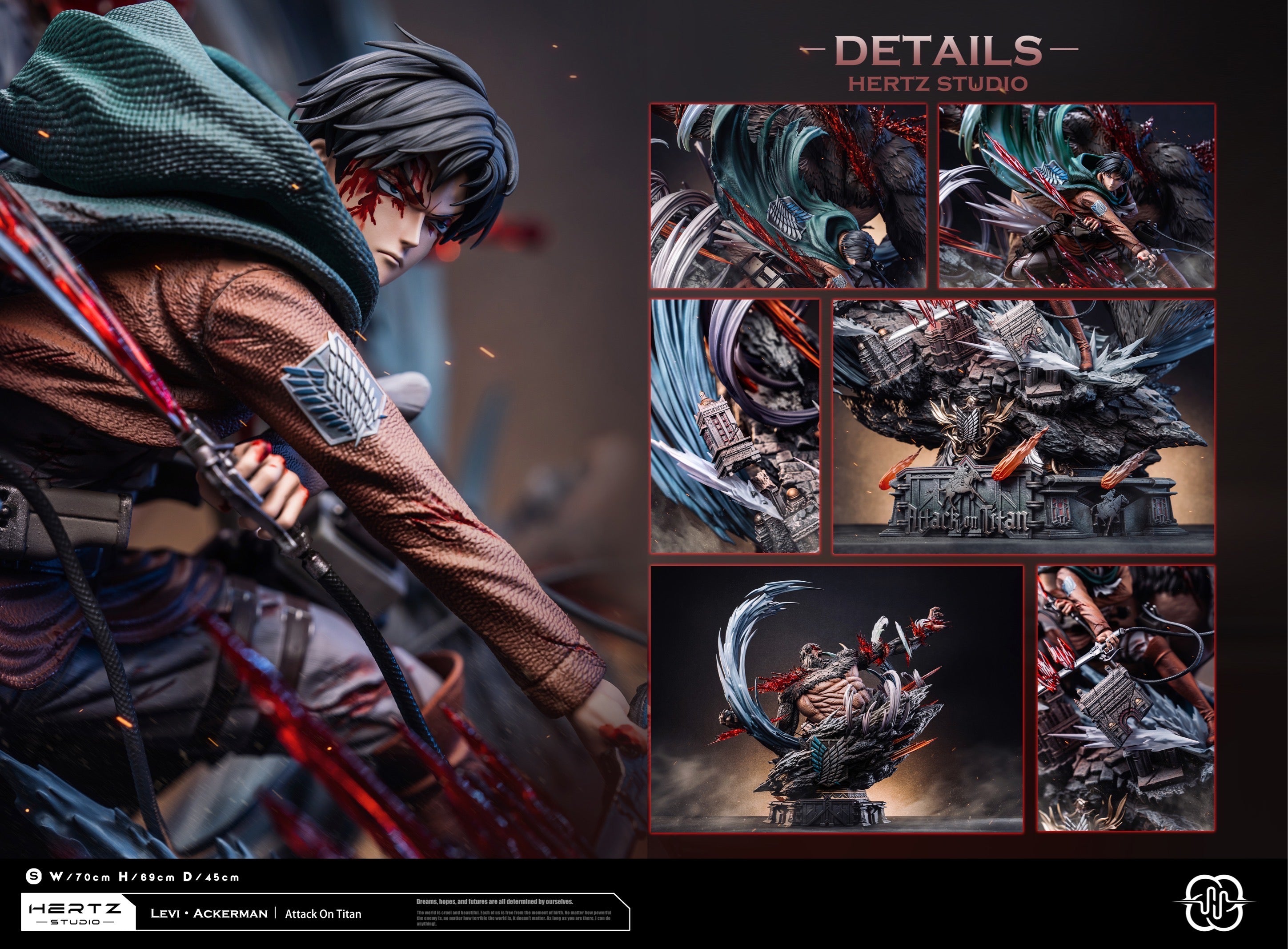 Attack on Titan Hertz Studio Levi VS Beast Titan – ClubHouse Statues