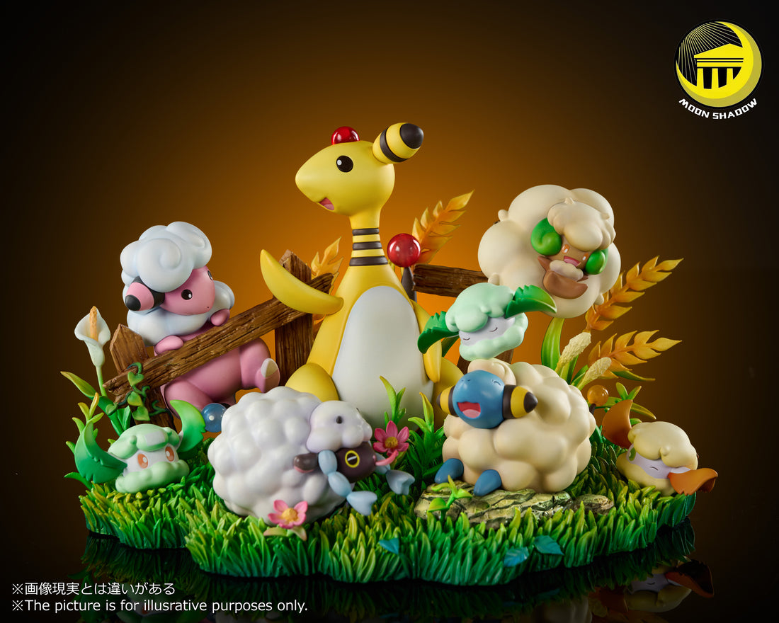 Pokemon Moon Shadow Studio Ampharos Family Electric Resin Statue