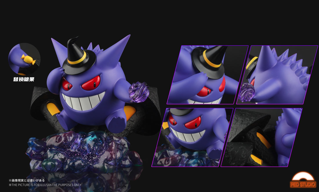 Pokemon Red Studio Gengar Halloween Resin Statue
