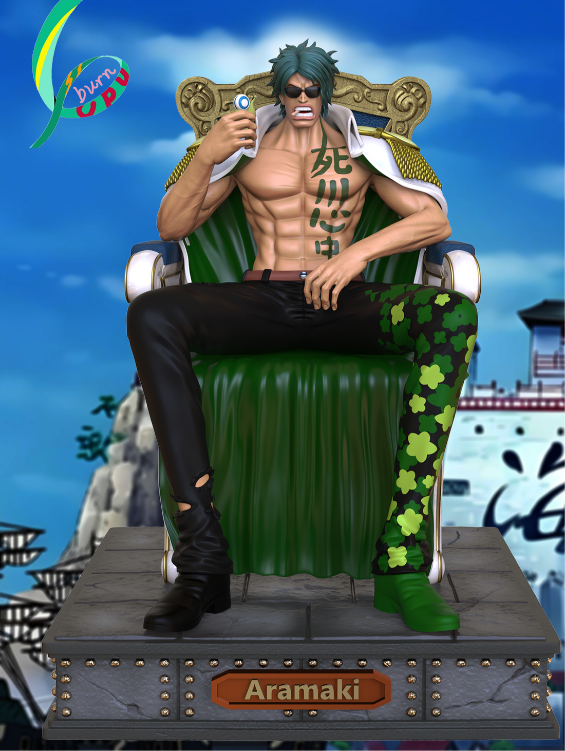 One Piece CPU Studio Aramaki Green Bull Resin Statue