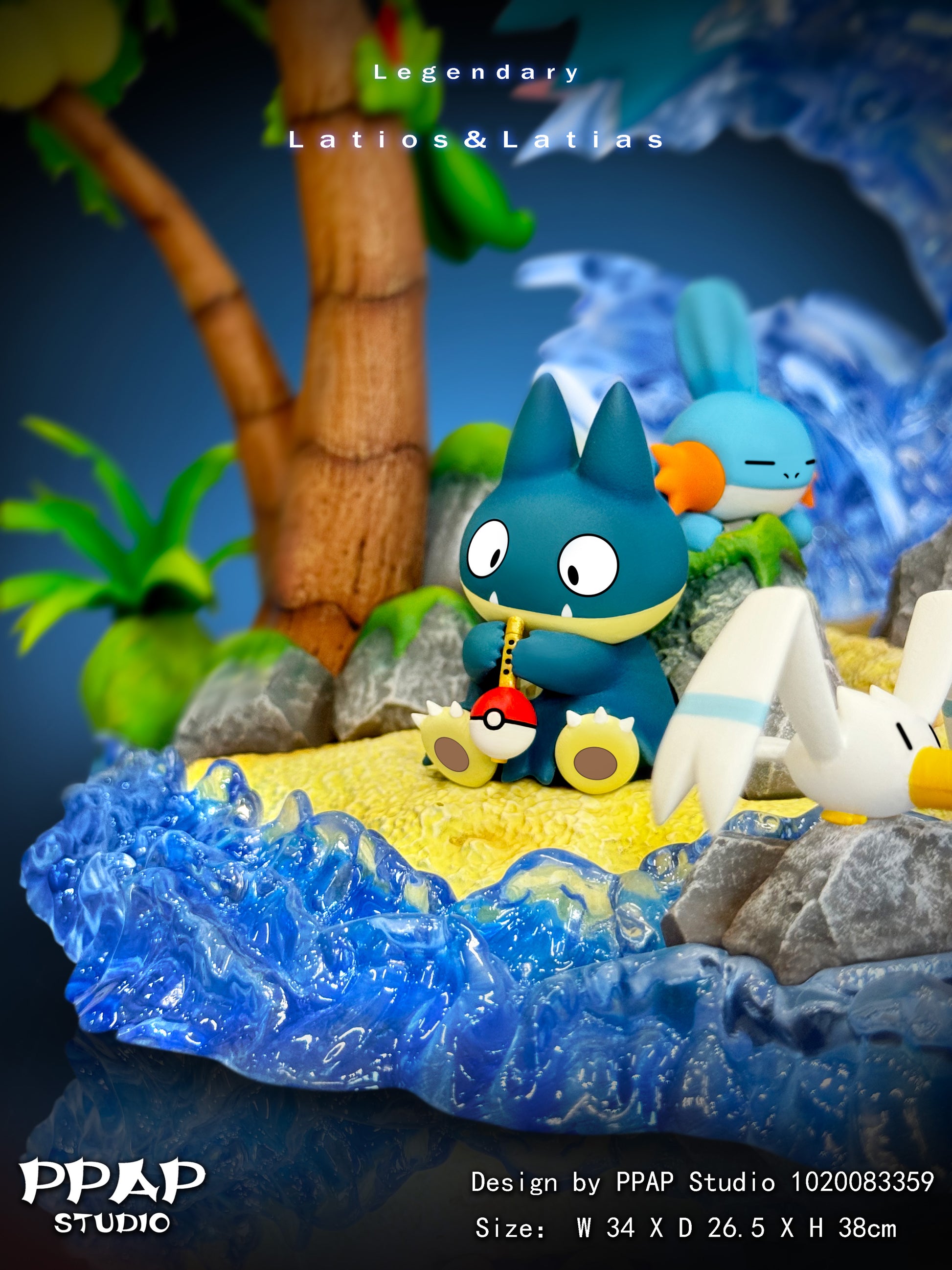 Pokemon PPAP Studio Legendary Latios x Latias Resin Statue