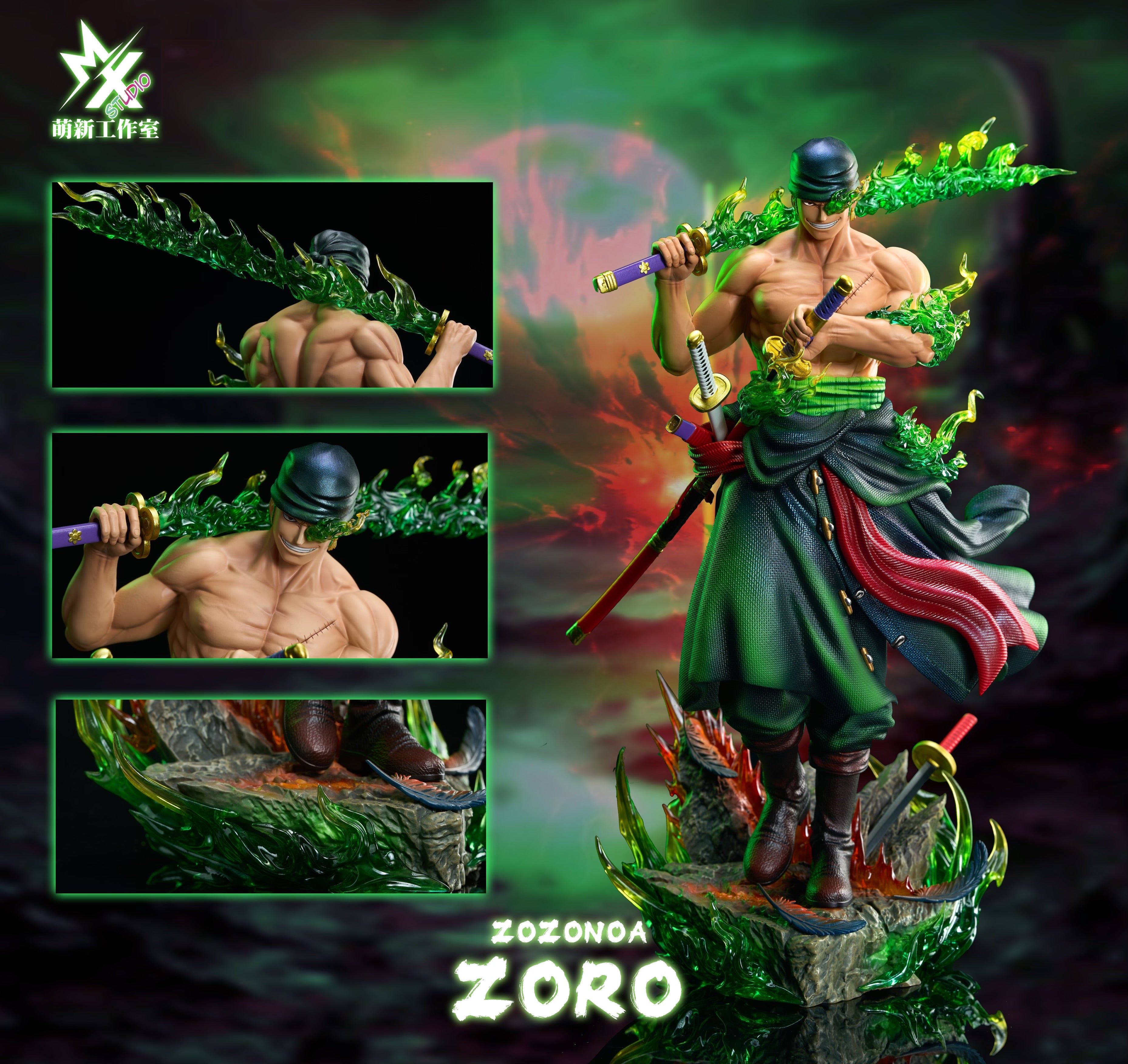 One Piece Mengxin Studio Onigashima Roronoa Zoro Resin Statue