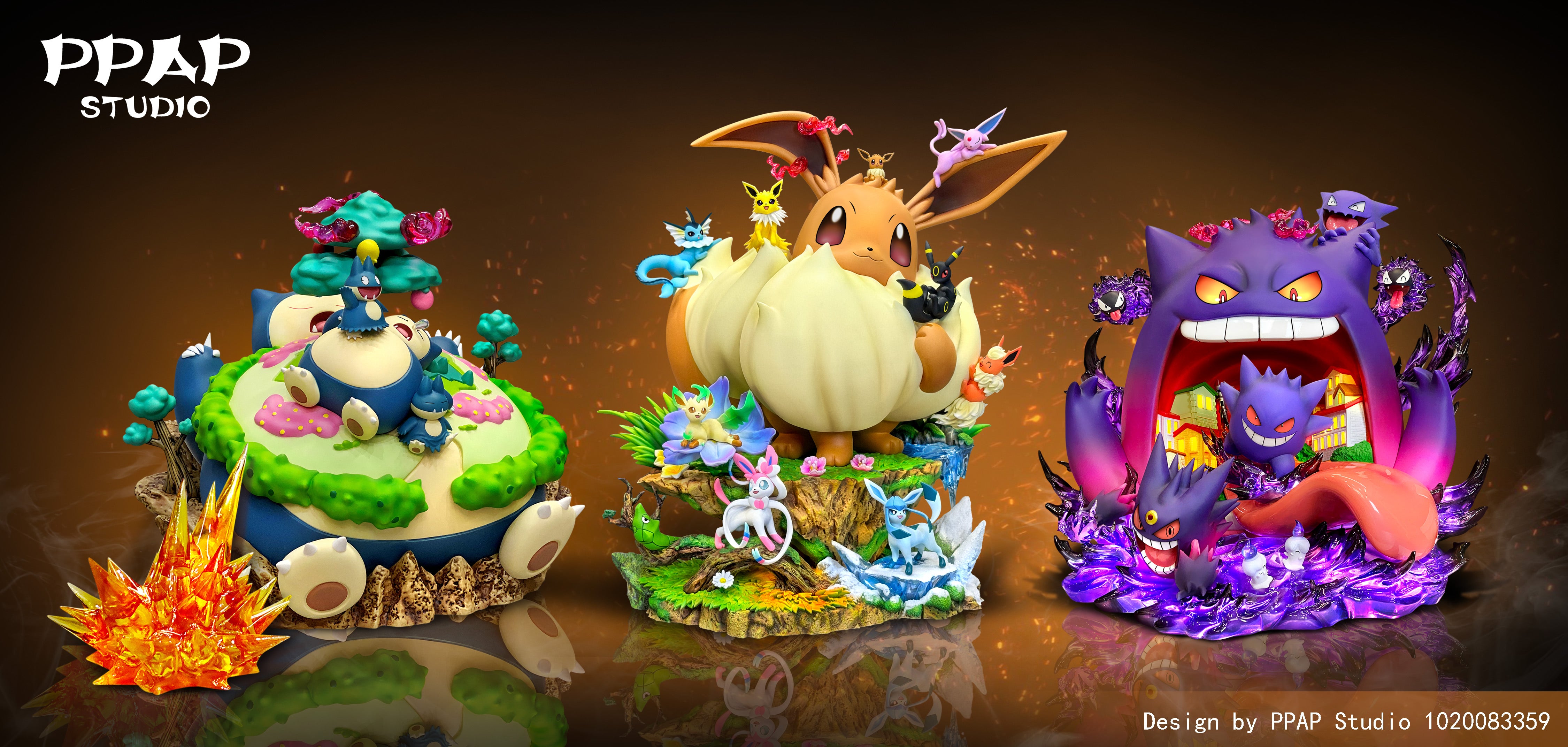 Pokemon PPAP Studio Eevee Evolutions Diorama – ClubHouse Statues
