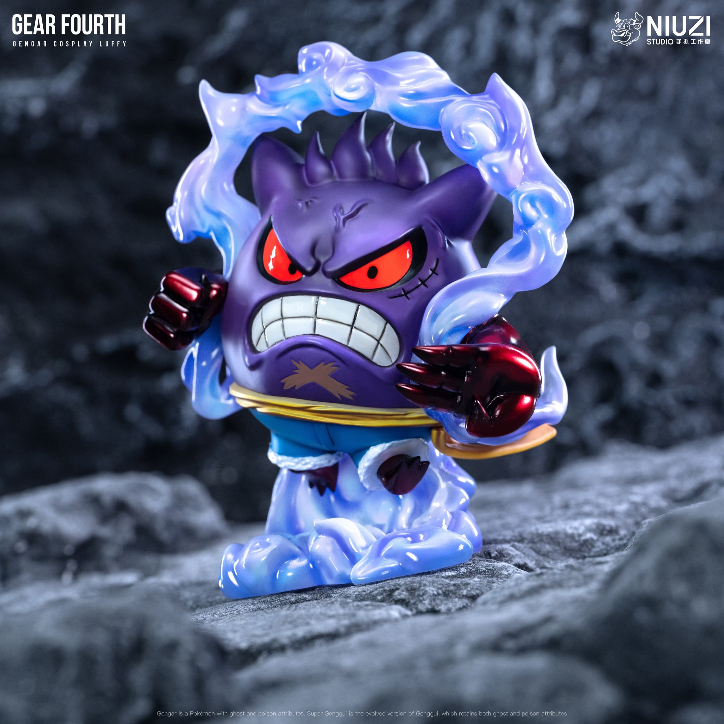 Pokemon NIUZI Studio Gengar Cosplay G4 Luffy Gear 4 Resin Statue